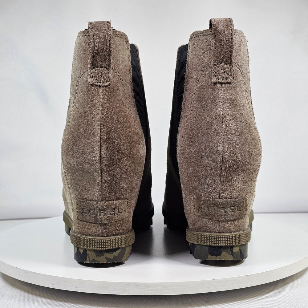 Sorel Joan of Arctic Next Lite Chelsea Wedge Boots Quarry Camo Sole NL3676-365 7 - Picture 4 of 7